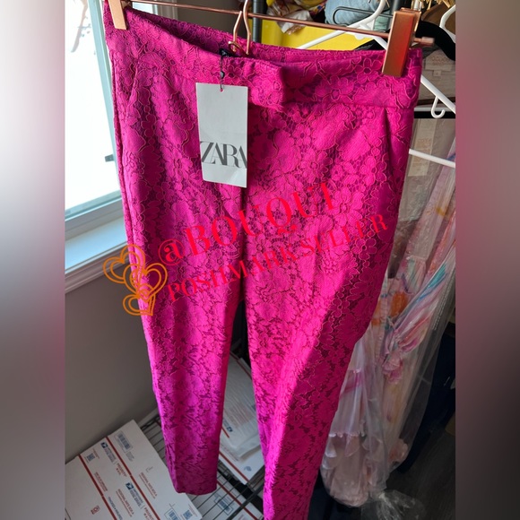 BLOGGERS FAV ZARA HIGH WAISTED PINK LACE PANTS - Picture 2 of 8